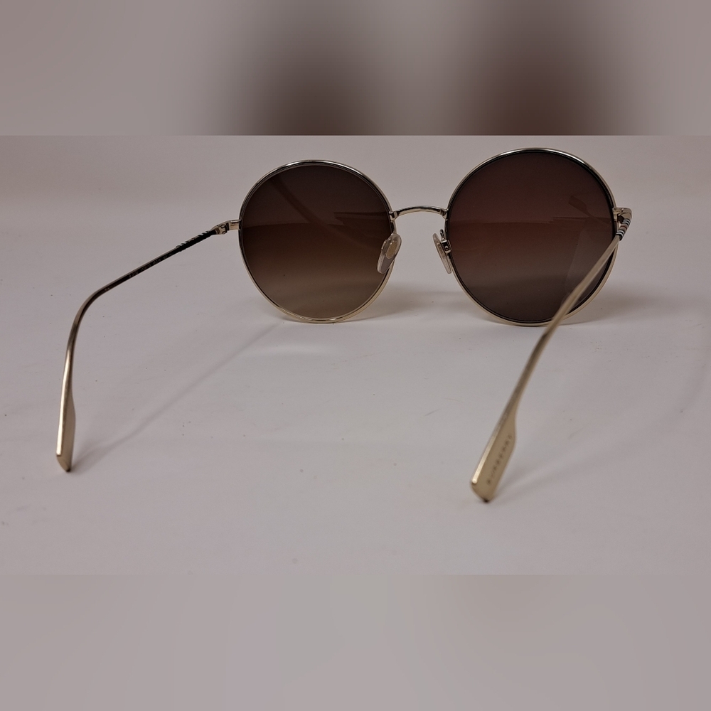 NWT Burberry Sunglasses Frames Only Round Gold Metal Full B3132 58-19-140 - Picture 8 of 14